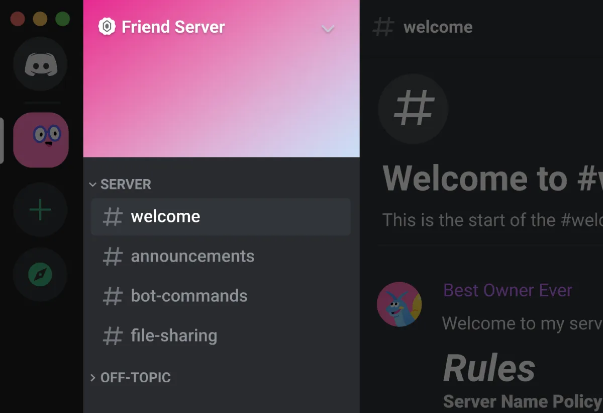 inside a Discord server