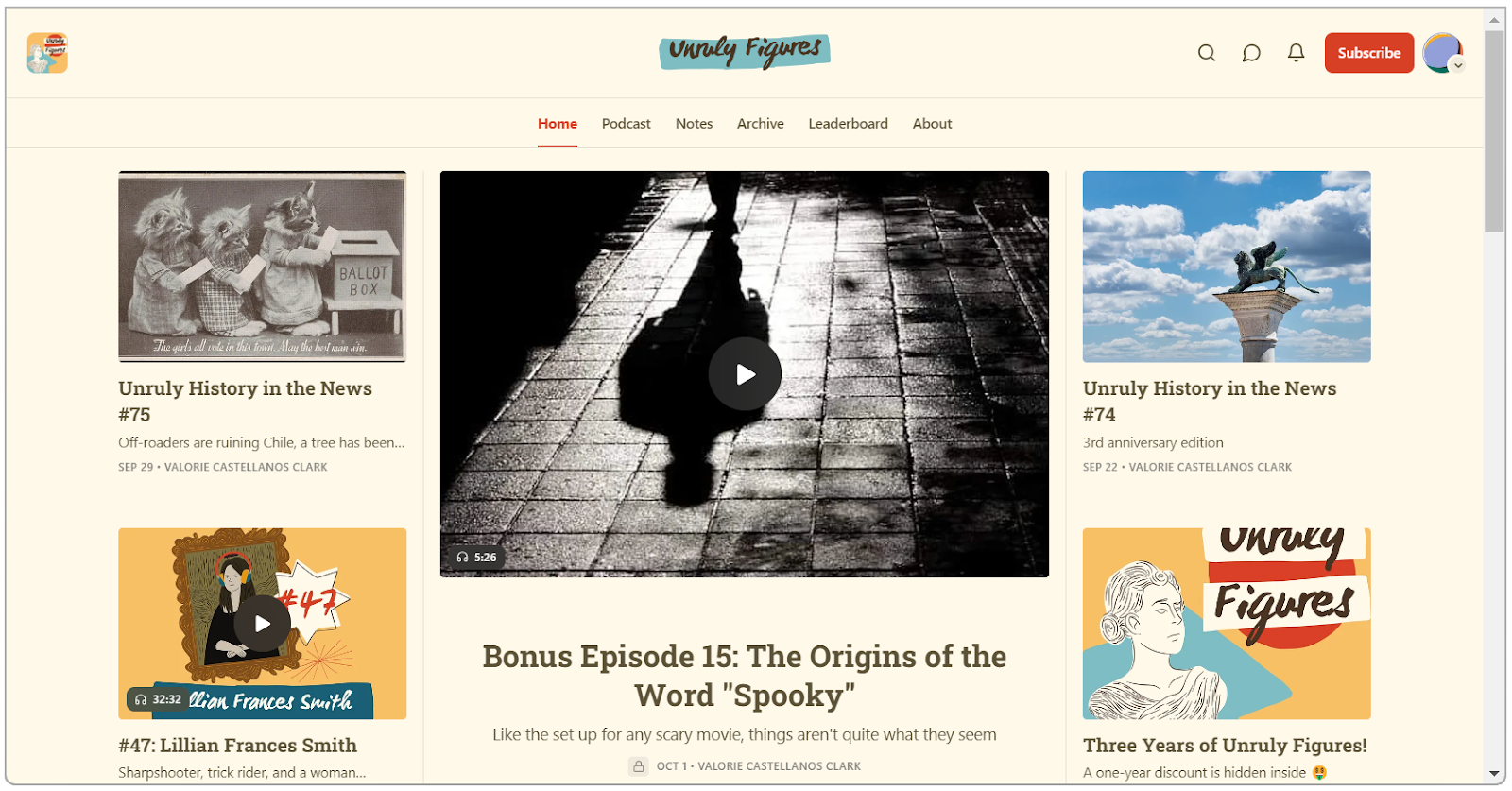 Substack Landing Page Example Screenshot