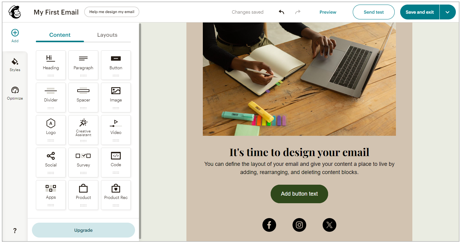 Mailchimp's Drag-and-Drop Editor