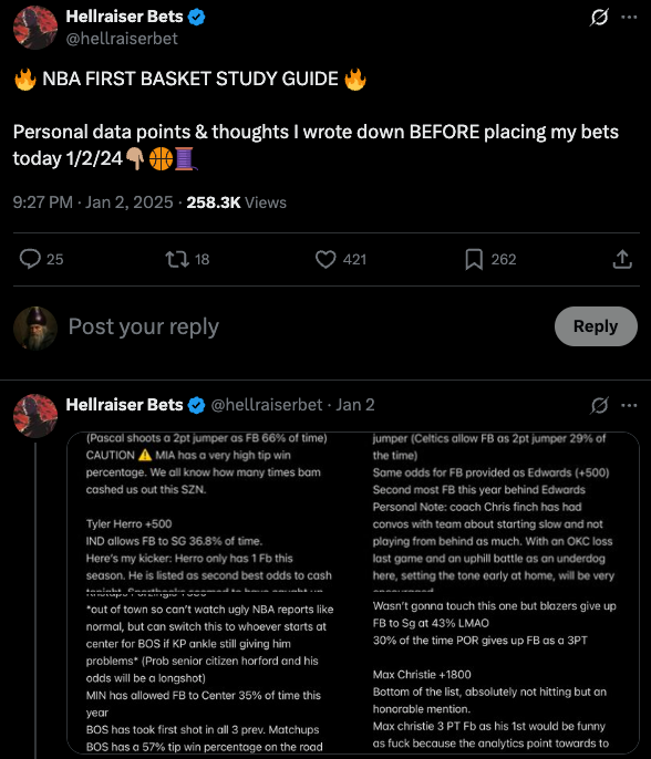 hellraiser bets tweet